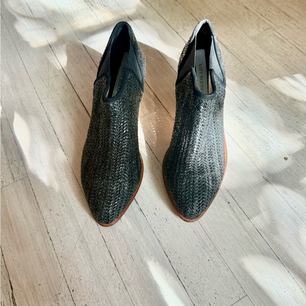 Matt Bernson Black Woven Ankle Boots